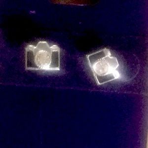 sterling silver camera earrings NWT